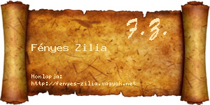 Fényes Zilia névjegykártya